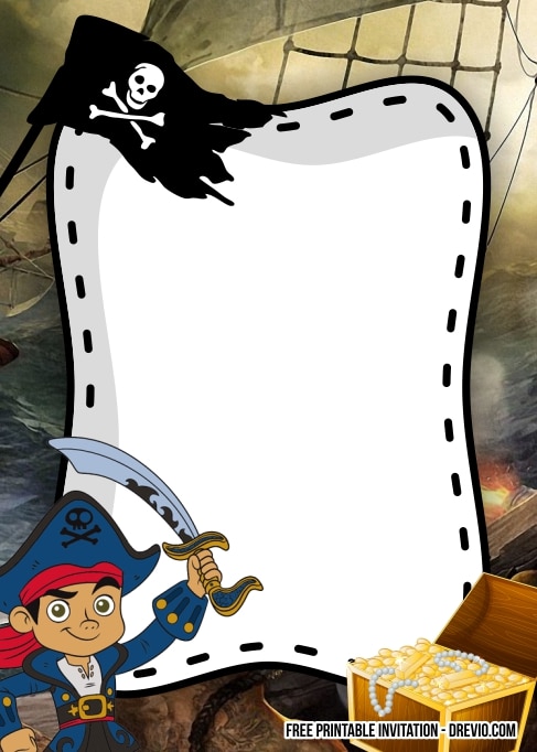 FREE Editable Pirate Birthday Invitation