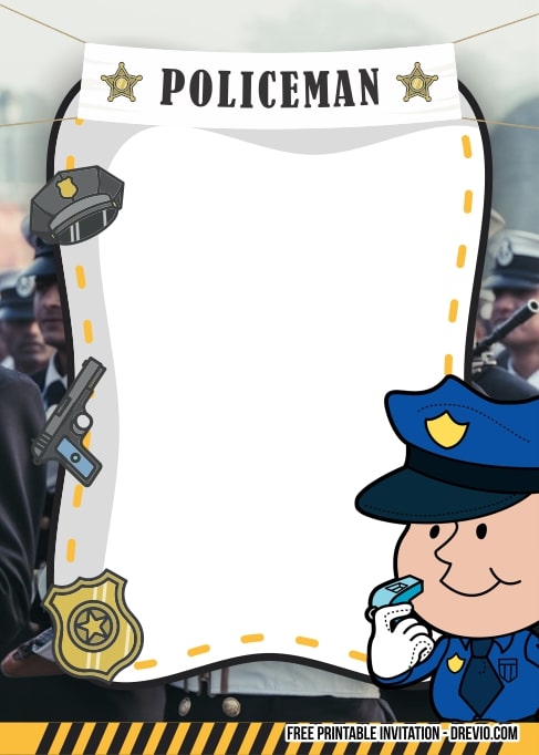 FREE Editable Policeman Birthday Invitation