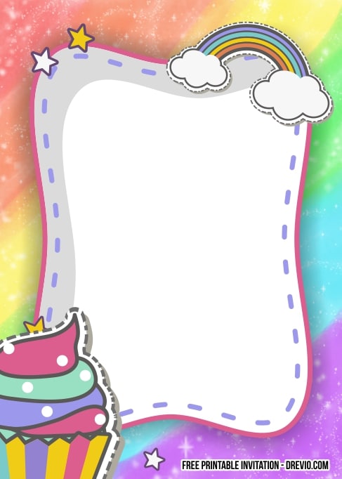 FREE Editable Rainbow Pamper Birthday Invitation