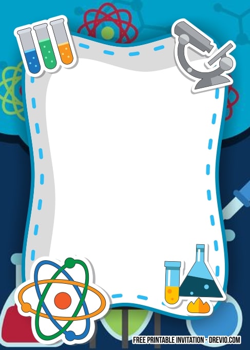 FREE Editable Science Party Birthday Invitations