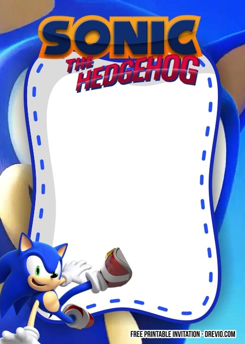 FREE Editable Sonic the Hedgehog Birthday Invitation