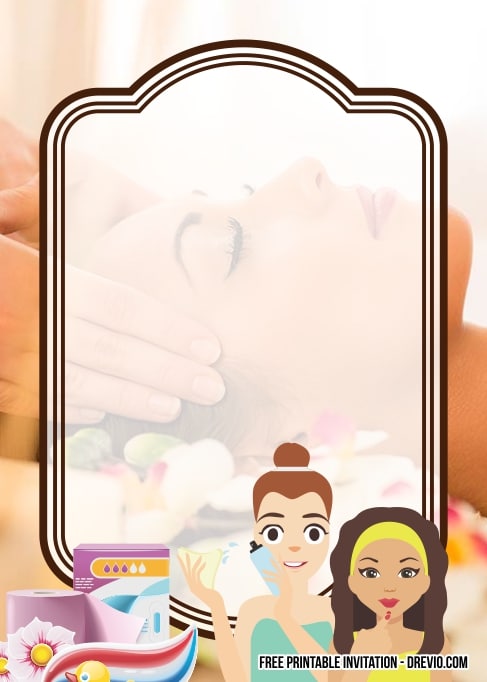 FREE Editable Spa Birthday Invitation