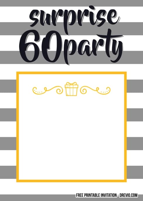 FREE Editable Surprise 60th Birthday Invitations