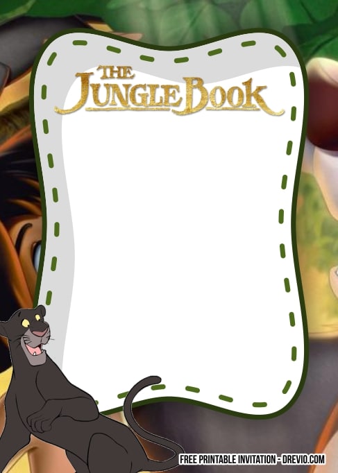 FREE Editable Jungle Book Birthday Invitations