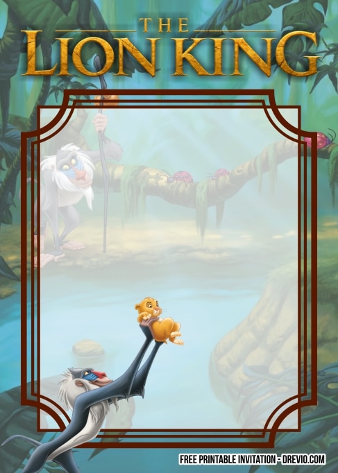 FREE Editable The Lion King Birthday Invitation
