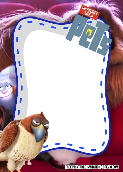FREE Editable Secret Life of Pets Birthday Invitation