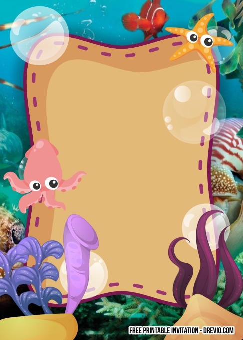 FREE Editable Under the Sea Birthday Invitations