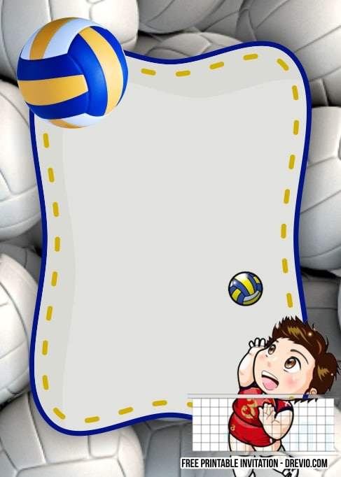 FREE Editable Volleyball Birthday Invitations
