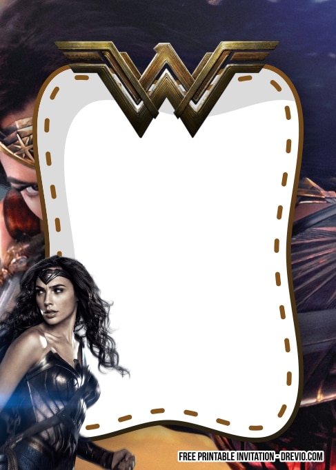 FREE Editable Wonder Woman Birthday Invitation