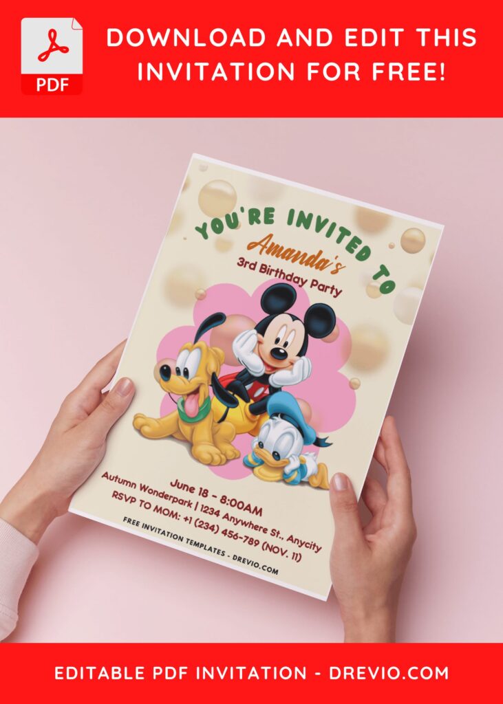 Mickey Mouse Invitation Templates For Fun And Enjoyable Kids' Parties B