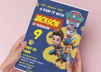 (Easily Edit PDF Invitation) PAW-TY With PAW Patrol Birthday Invitation B