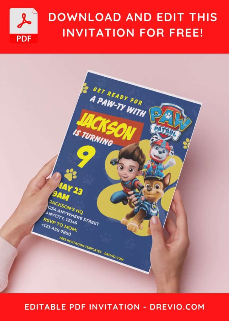 (Easily Edit PDF Invitation) PAW-TY With PAW Patrol Birthday Invitation B