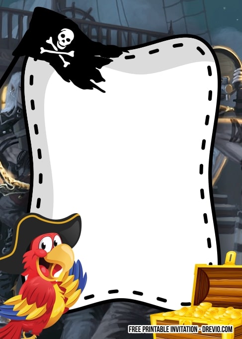 FREE Editable Pirate Birthday Invitation
