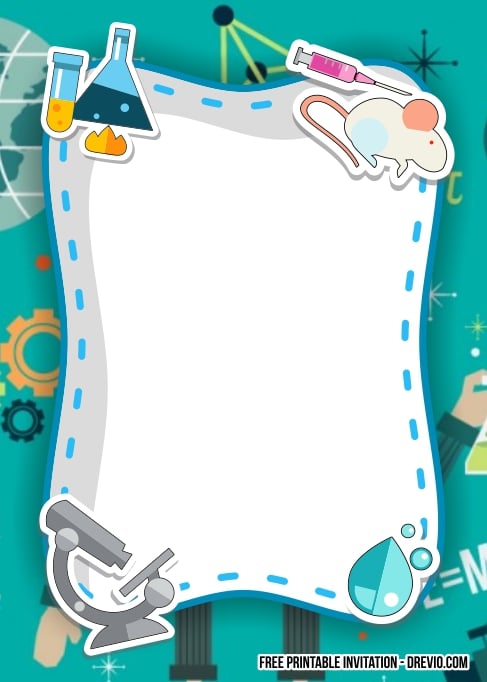 FREE Editable Science Party Birthday Invitations