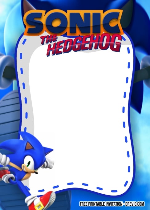 FREE Editable Sonic the Hedgehog Birthday Invitation