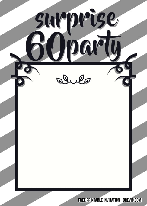 FREE Editable Surprise 60th Birthday Invitations