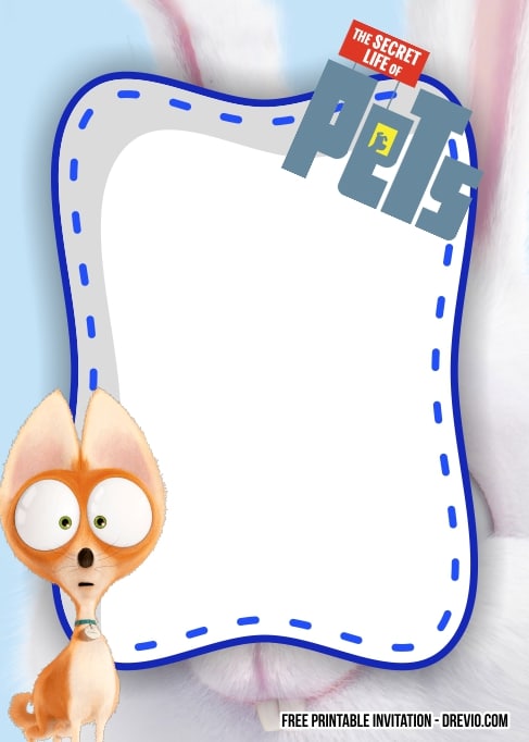 FREE Editable Secret Life of Pets Birthday Invitation