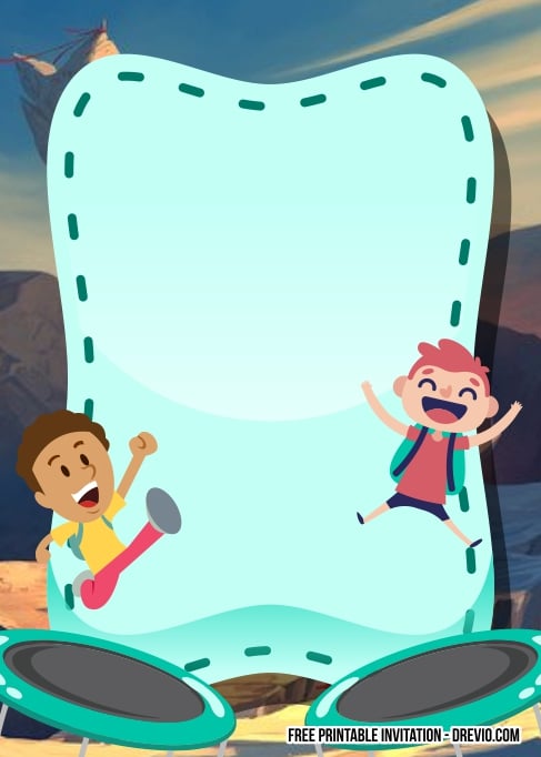 FREE Editable Trampoline Birthday Invitations