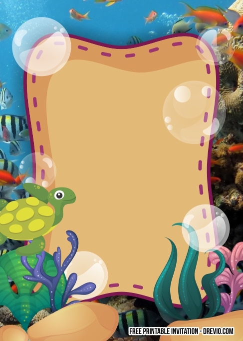 FREE Editable Under the Sea Birthday Invitations