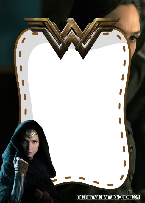 FREE Editable Wonder Woman Birthday Invitation