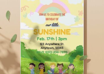 (Easily Edit PDF Invitation) Playground Kids Birthday Invitation