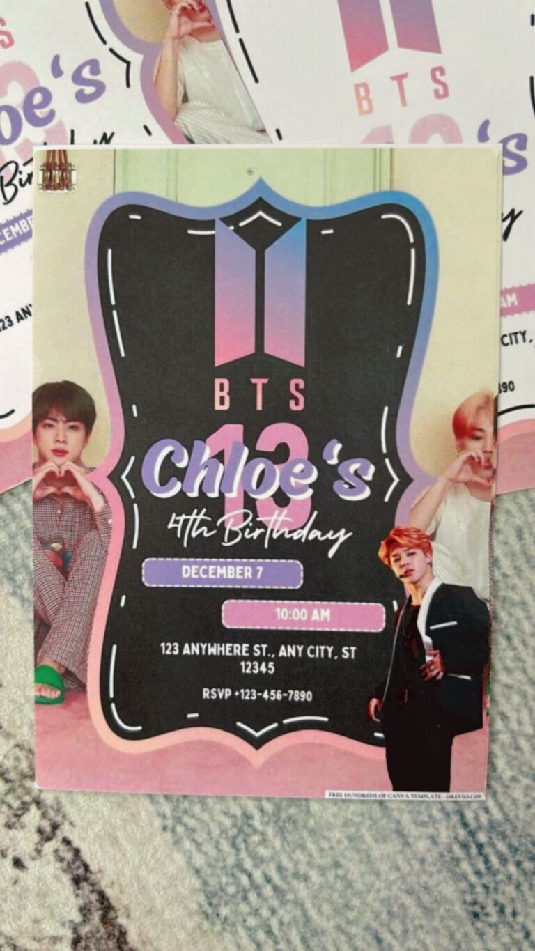 Updated DIY BTS Invitation Design: 18+ Free Canva Templates for My KPopers