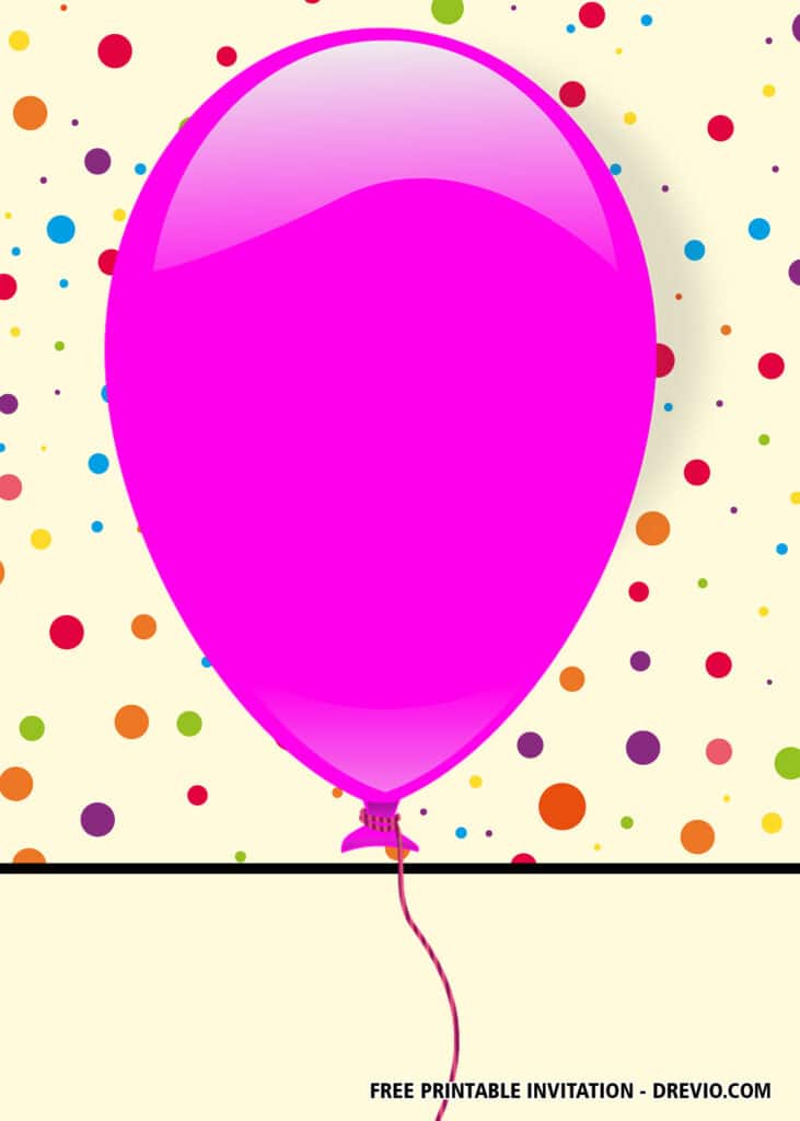 FREE Editable Balloon Birthday Invitations