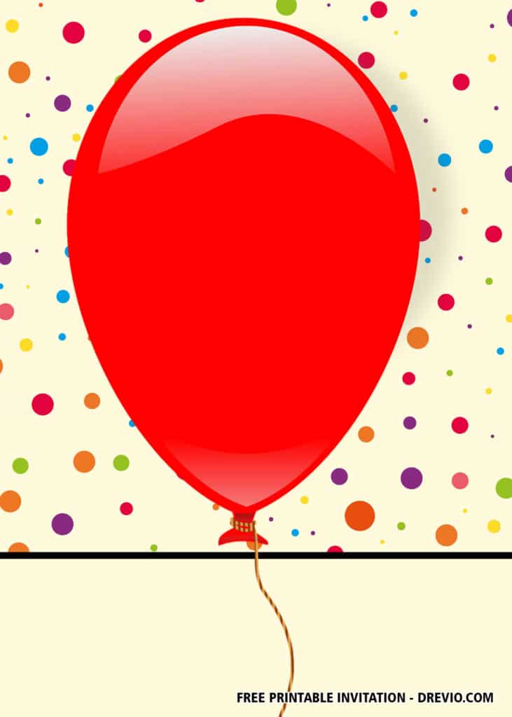 FREE Editable Balloon Birthday Invitations