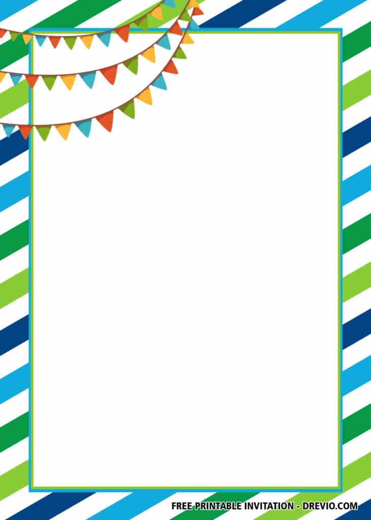 FREE Editable Blue Green Birthday Invitations