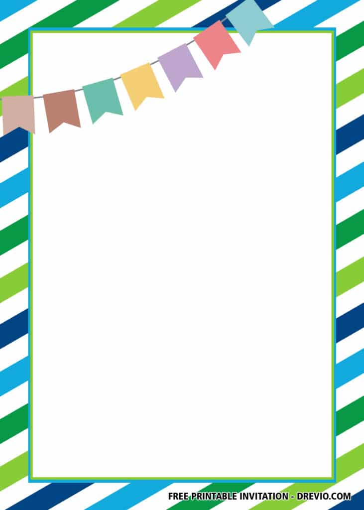 FREE Editable Blue Green Birthday Invitations