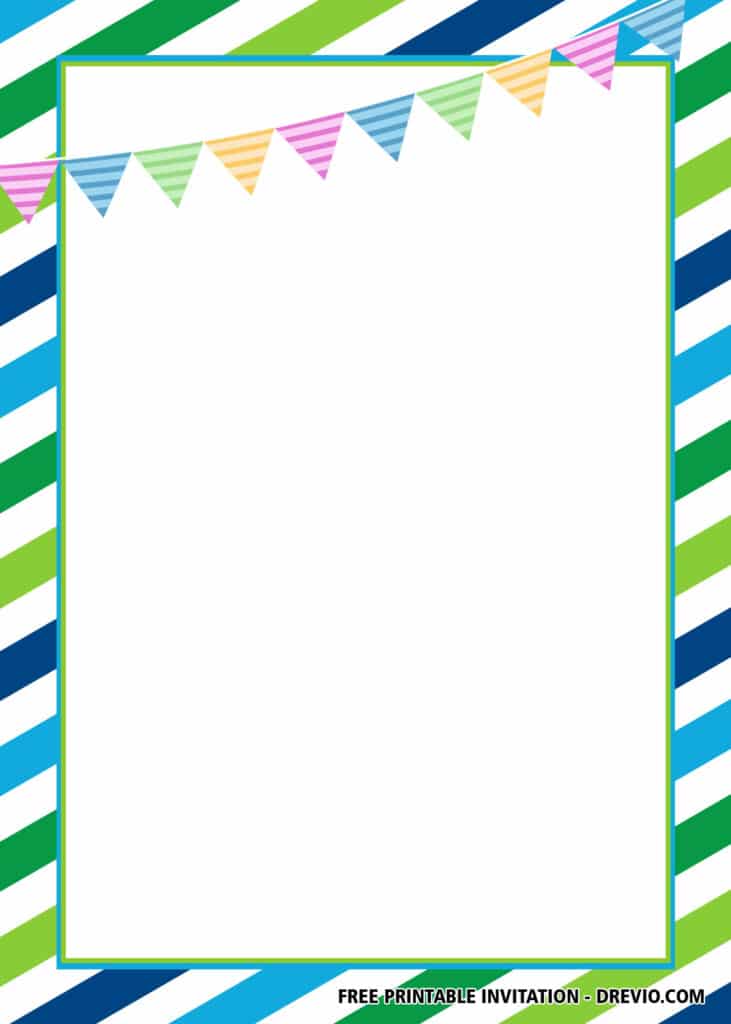 FREE Editable Blue Green Birthday Invitations