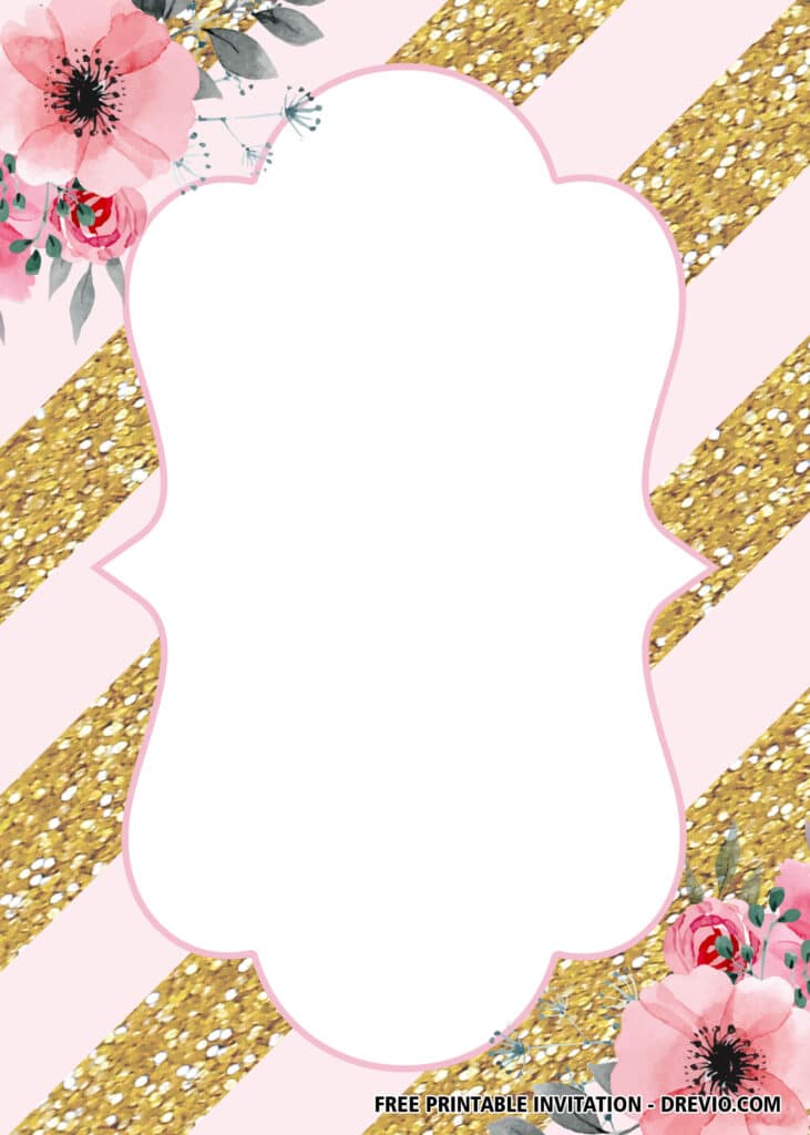 FREE Blush Pink Gold Party Invitations