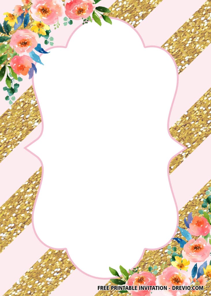 FREE Blush Pink Gold Party Invitations