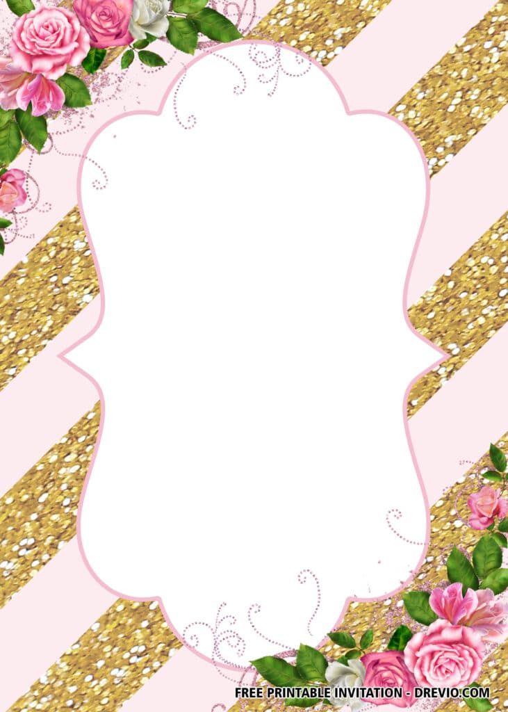 FREE Blush Pink Gold Party Invitations