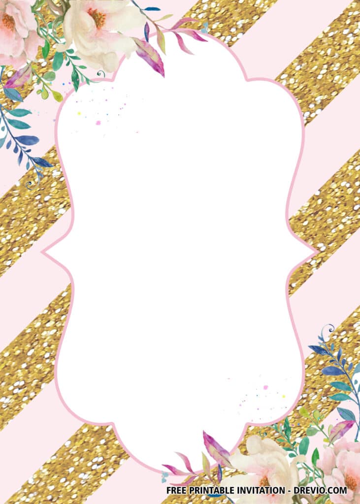 FREE Blush Pink Gold Party Invitations