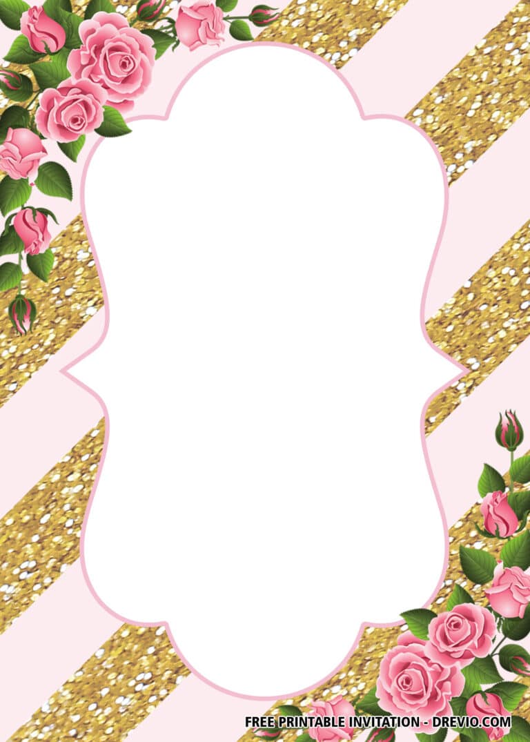 FREE Blush Pink Gold Party Invitations