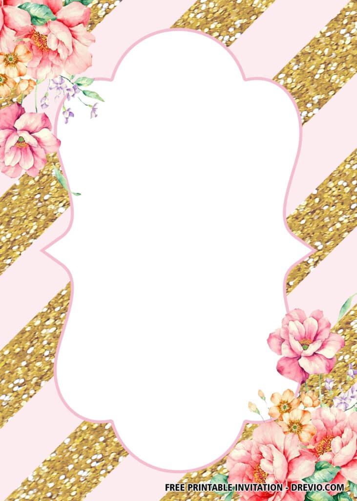 FREE Blush Pink Gold Party Invitations