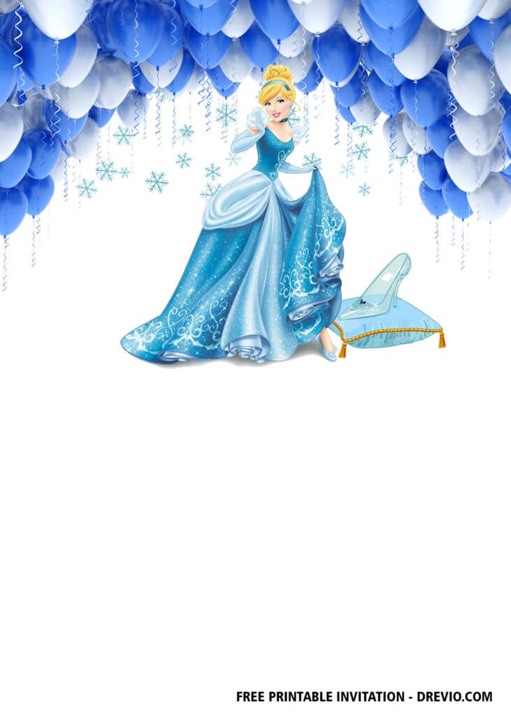 FREE Editable Cinderella Birthday Invitations
