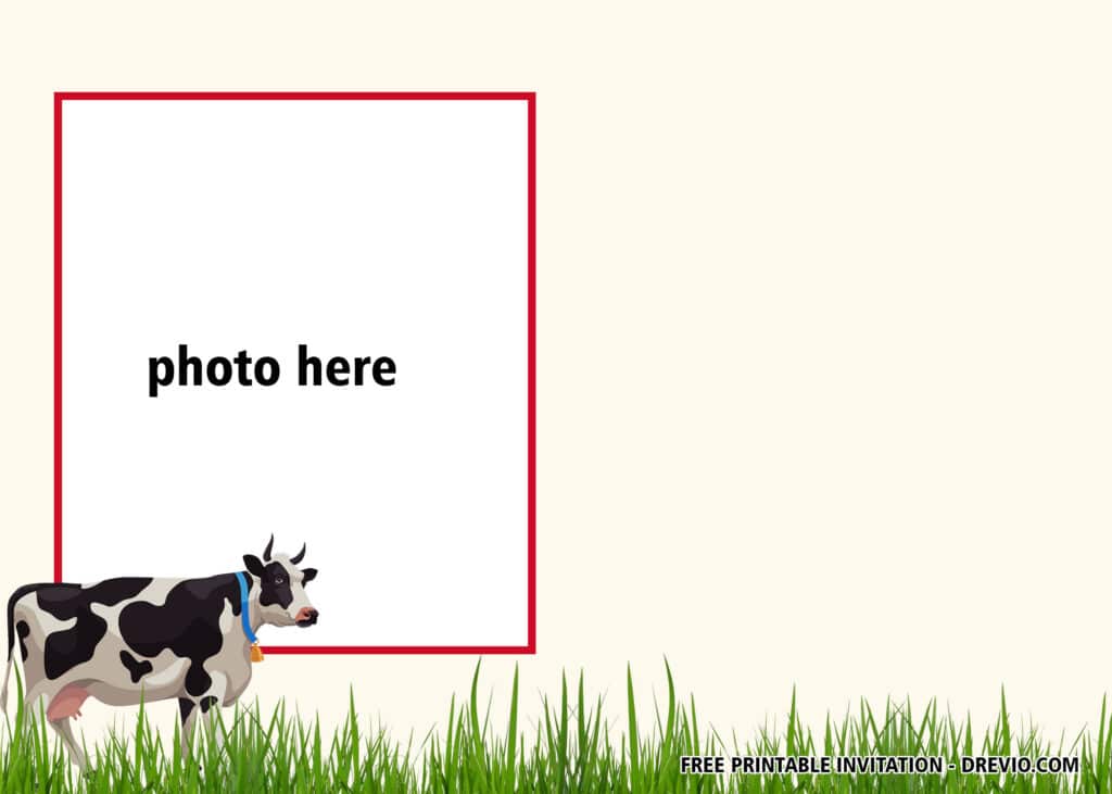 FREE Editable Cow Birthday Invitations
