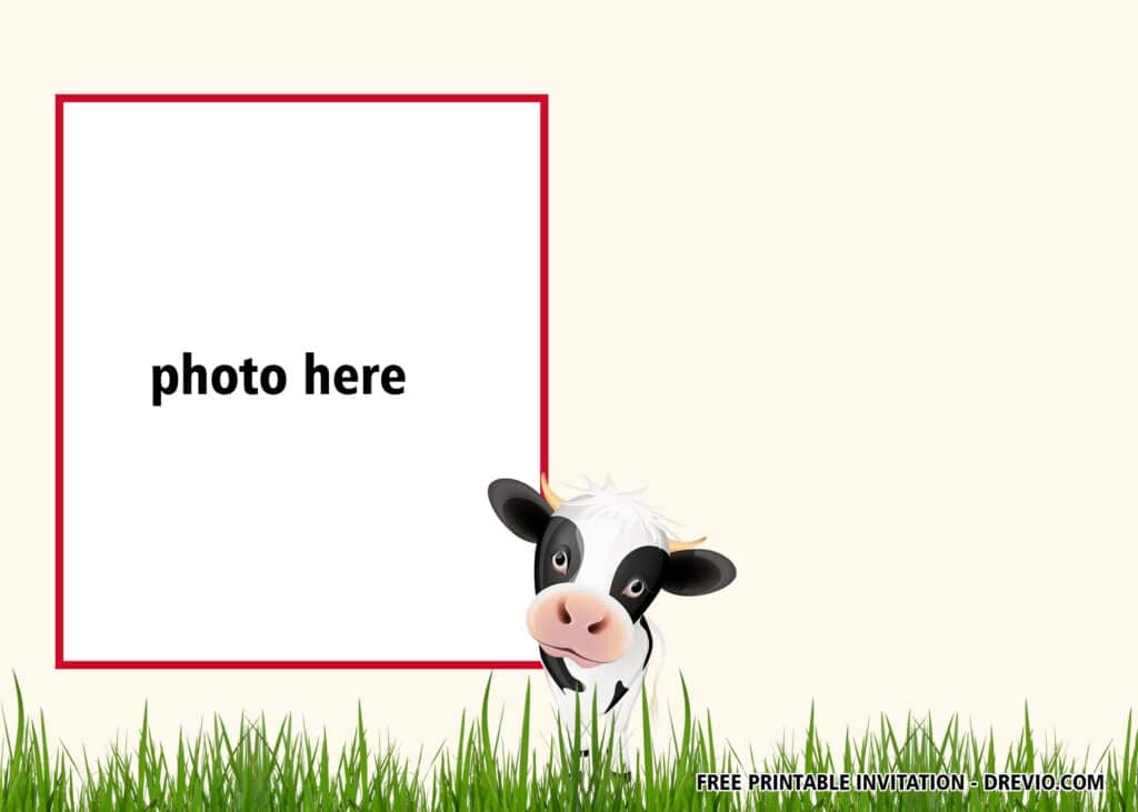 FREE Editable Cow Birthday Invitations