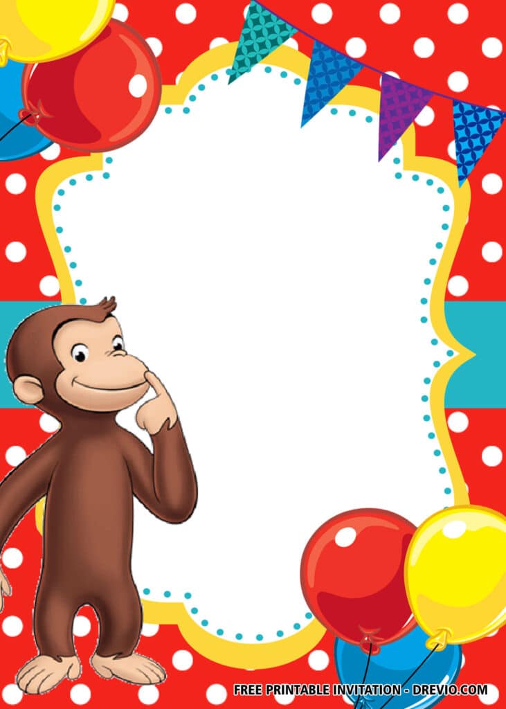 FREE Editable Curious George Birthday Invitations