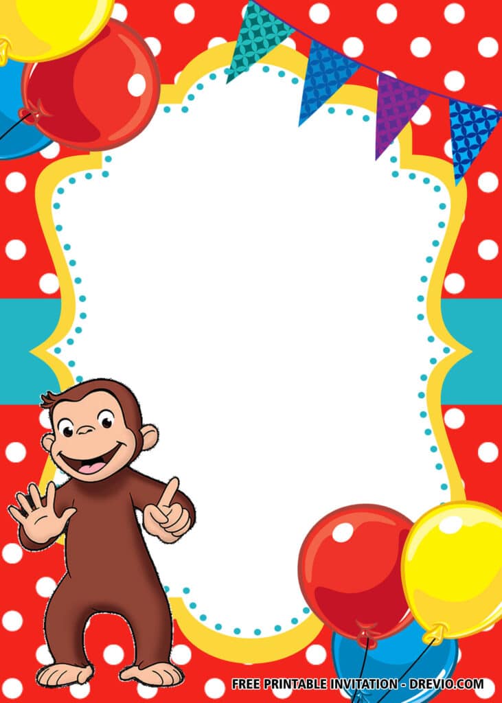 FREE Editable Curious George Birthday Invitations