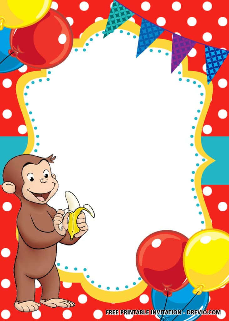 FREE Editable Curious George Birthday Invitations