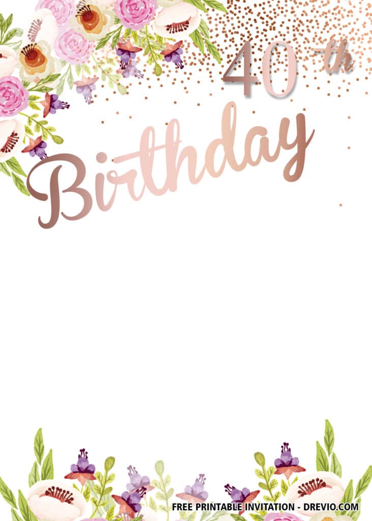 DIY 80th Birthday Invitation Template 4 1