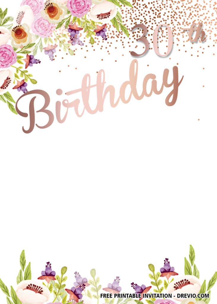 DIY 80th Birthday Invitation Template 5 1