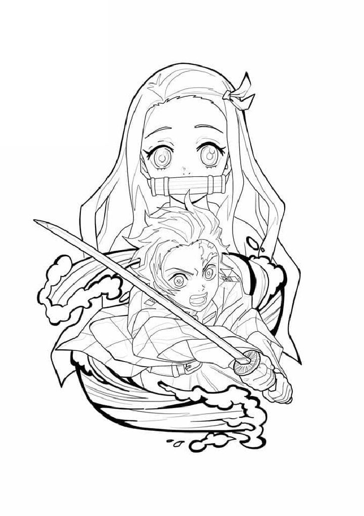 Demon Slayer Coloring Page