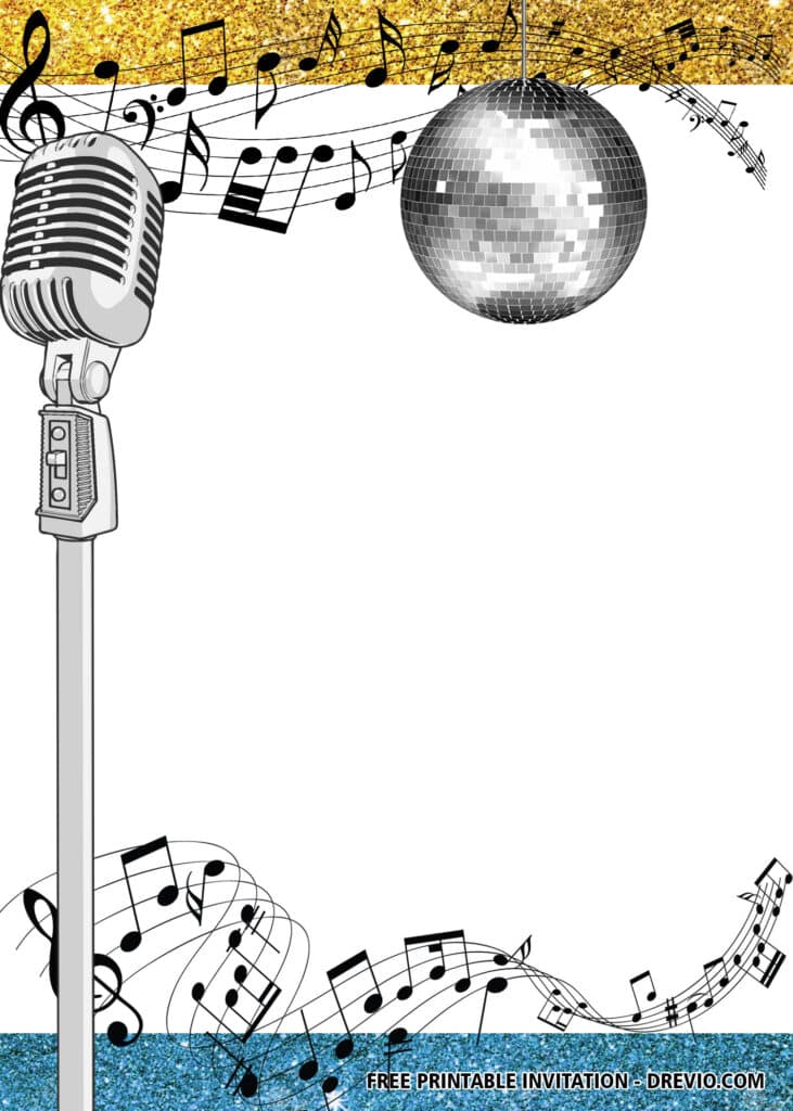 FREE Disco Birthday Invitations