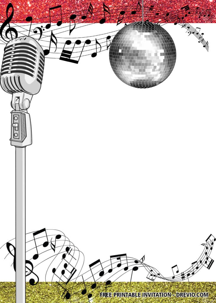 FREE Disco Birthday Invitations