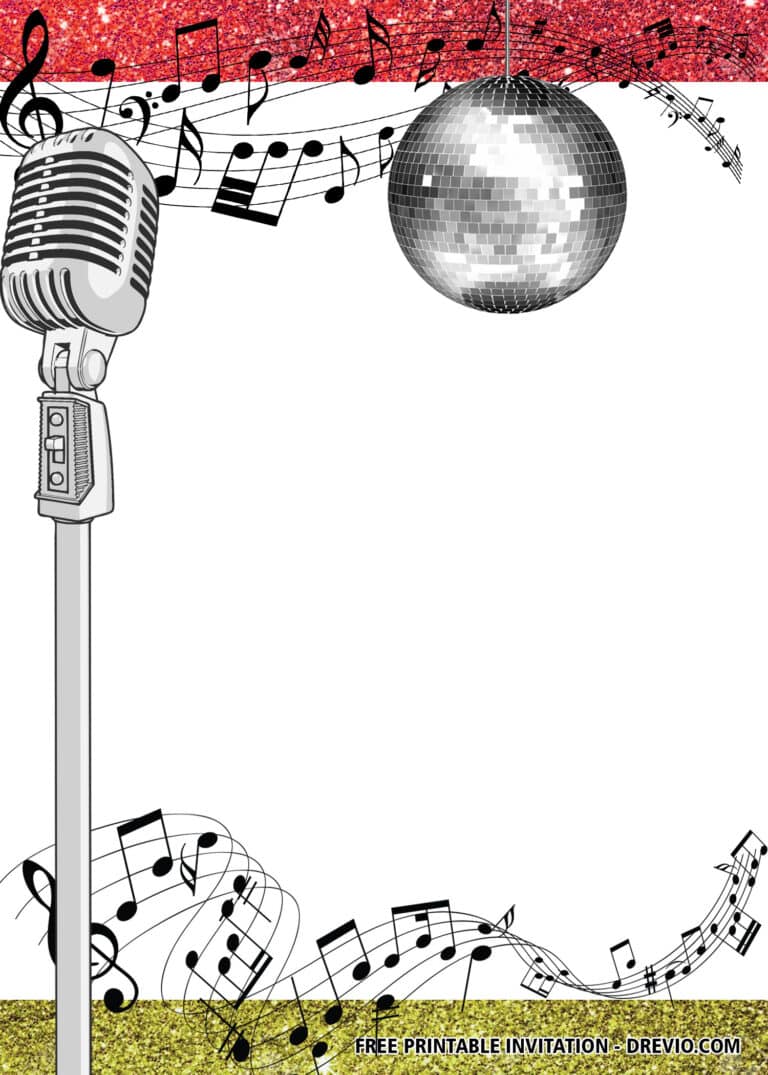 FREE Disco Birthday Invitations