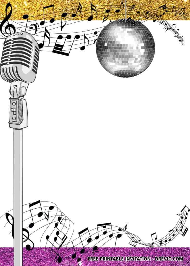 FREE Disco Birthday Invitations